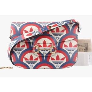 EUC Gucci x Adidas Calfskin Interlocking G Horsebit 1955 Medium Shoulder Bag